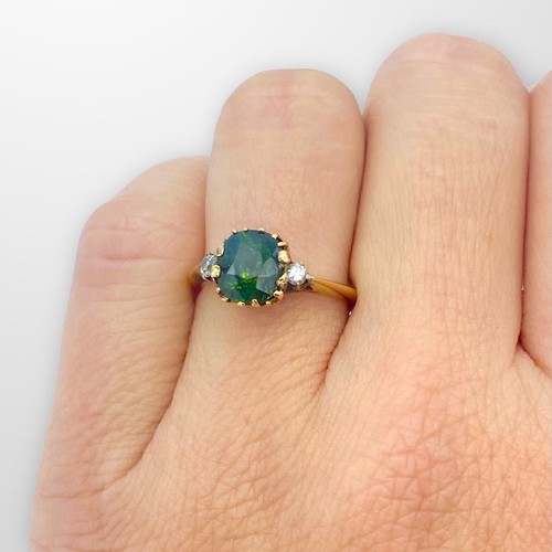 Gold ring sapphire diamond - gold,