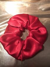 Handmade Hair Scrunchie Rich vibrant Red Duchess Satin Fabric, Bobble