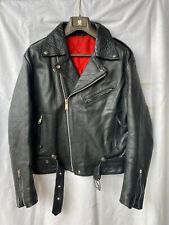 vintage biker leather jacket motorcycle black punk rock indie 38-40 S-M skinny