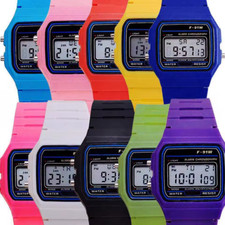 F91 Style Daily Digital Watch for Adults & Children. Water Resistant & Stopwatch