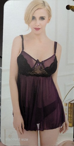 Black and plum babydoll nighty - and,