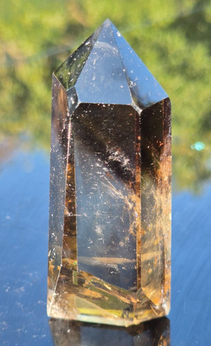 Smoky citrine quartz crystal - quartz,