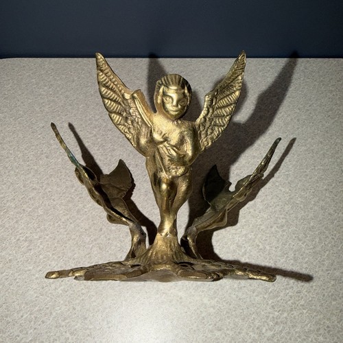 Vintage brass cherub - vintage, display