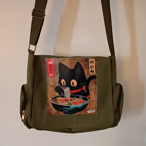 Vintage japanese cat - cat, eating