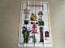 C1960s-70s SCARCE GUINNESS ADV UNUSED TEA TOWEL INC ORIG PLASTIC GLASSCLOTH BAG