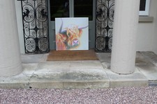 Very Large Highland Cow Picture Square Canvas Cattle Designer Art Farmhouse