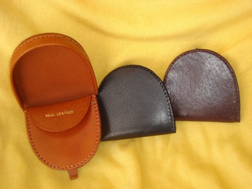 Gents leather tray purse coins - leather,