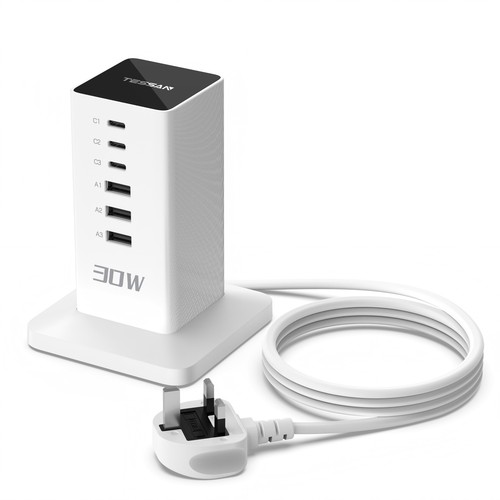 White usb charging station for - white,