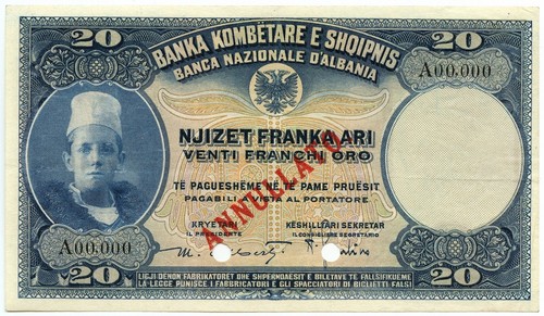 Gold francs specimen - 20,