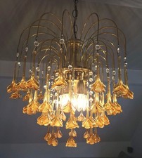 Vintage Murano Amber Flower