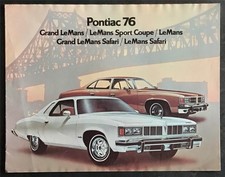 PONTIAC 76 RANGE Canada Sales Brochure 1976 #GM 4698 GRAND LEMANS Safari +
