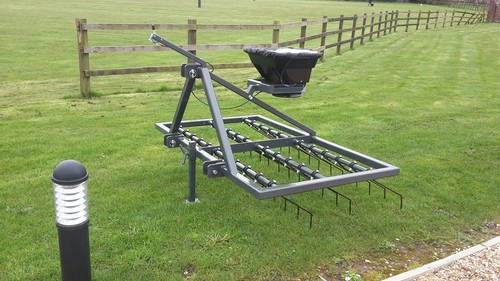Spring tine grass harrows - , with