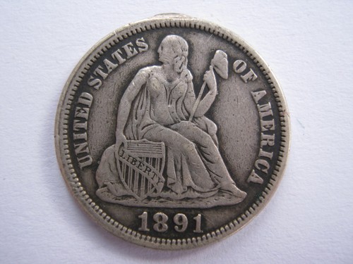 United states 1891 silver - 1891, dime