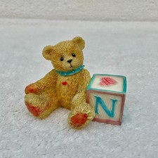 Cherished Teddies - Bear With ABC "N" Block - Early Mini Bear - 158488N
