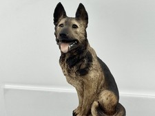 Dipinto A Mano German Shepherd Dog Figurine Europe Hand Painted Made in Italy