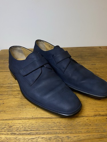 Men navy leather bally - leather,
