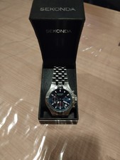 sekonda mens chronograph watch blue dial