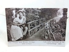 The Dingle And Rustic Bridge Old Colwyn Wales Saucy Vintage Postcard C1920