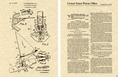 Wind surfer patent art print - wind,