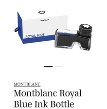 Montblanc Royal Blue Fountain Pen Writing Ink 60ml Glass Inkwell Bottle