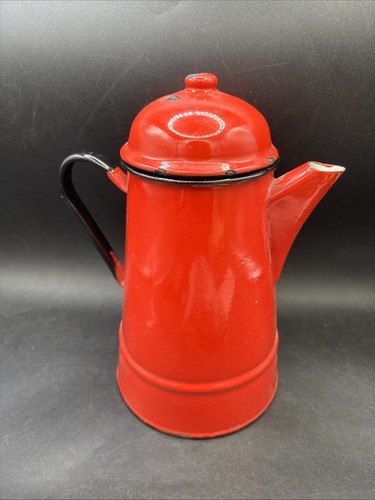 Red enamel tin ware - red,