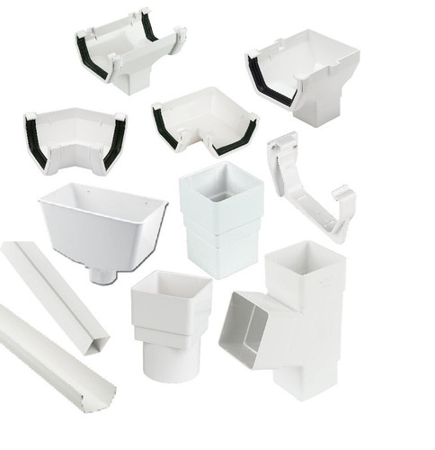 White square line gutter - white,