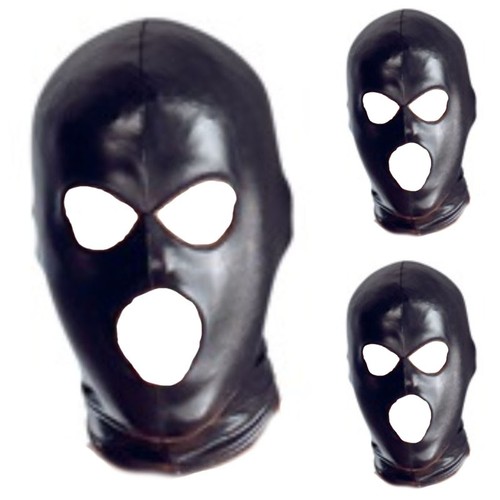Black pvc hood - wet, look