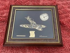 Ken Broadbent Supermarine Spitfire Mk1 in frame with clock Battle Of Britain