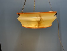 Vintage Art Deco Marble Effect Fly Catcher Ceiling Light Shade With Chains