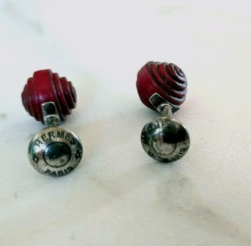 Hermes cufflinks leather - hermes,