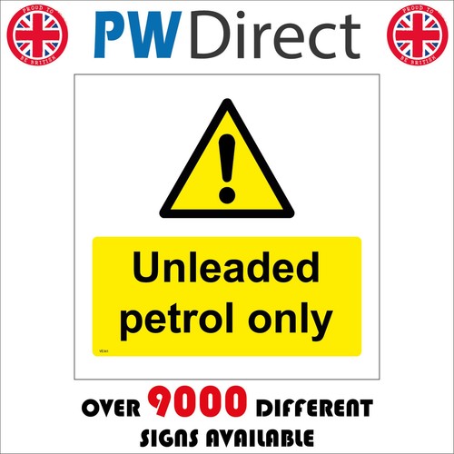 Sign unleaded petrol only - unleaded,
