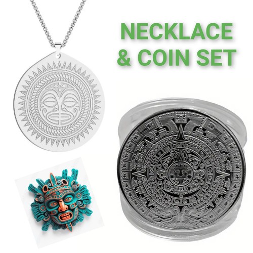 Mayan necklace coin set - mayan, hq
