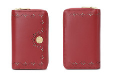 New Ladies Leather RFID Blocking Zip Button Design Wallet Coin Purse Card Holder