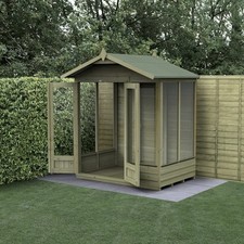 Forest 4LIFE Apex Summerhouse 6x4 Double Door 5 Window Garden Shed