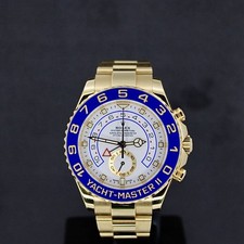 Rolex Yacht Master II Ref 116688 Yellow Gold White Dial Blue Ceramic Bezel 2018