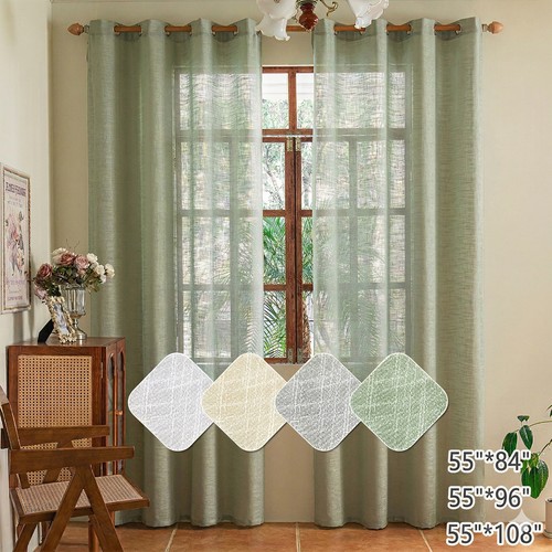 Linen look voile - net, curtain