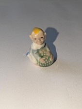 Wade Whimsies Lucky Fairy Folk Pixie or Leprechaun On An Acorn - Yellow Hat!!