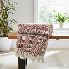 Dunelm Luxury Jenson Herringbone Blanket Large Warm Fleece Throw Over Bed Travel