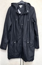 Women’s Topshop Tall Waterproof Black Parka Coat Size 10-14 .. 42”chest NEW TAGS