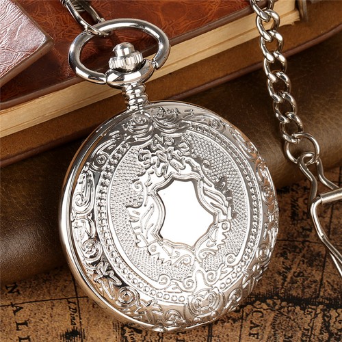 Shield silver pocket watch - shield,