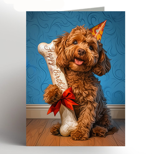 Cockapoo birthday card - ,