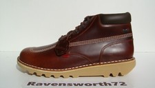 Kickers Hi Roll 10.5 UK 45 EUR Dark Brown Leather Boots 80s Casuals BNWT 11UK DS