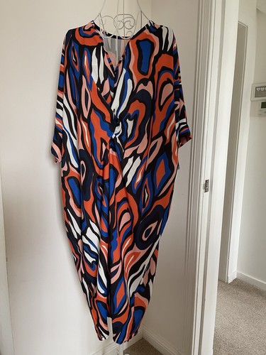 Abstract print kaftan maxi - print,