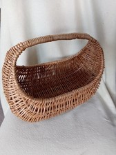 Vintage Wicker Woven Gondola Shaped Gathering Shopping Basket 40cm