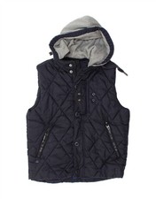 G-STAR Mens Hooded Quilted Gilet UK 38 Medium Navy Blue Polyester AR02