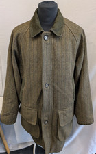 Men's Hucklecote Tweed 42 Green Wool Derby Hunting Field Jacket - Size XL