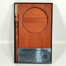 Pentangle Turntable Train Puzzle Wooden Vintage Brain Teaser Mahogany Boxed