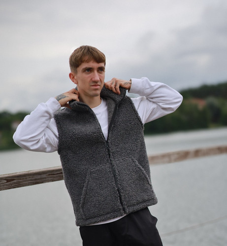 Mens wool gilet handmade - mens,