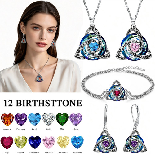 Birthstone celtic trinity knot - birthstone,