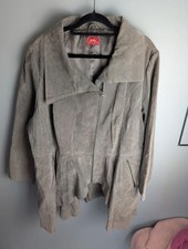 Canyon Suede Leather Waterfall/Peplum Jacket Size 28